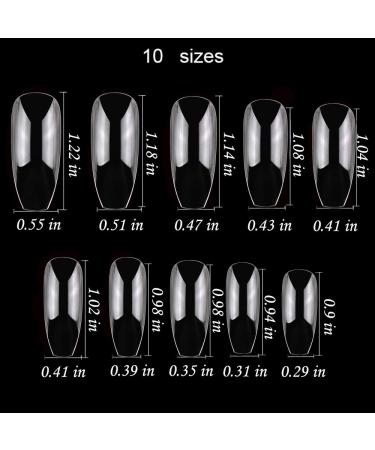 Fightart 600PC Artificial Fingernails - 10 Sizes Nail Tips for Salon & DIY Nail Art - Perfect for International Shipping - Buy Online on GoSupps.com