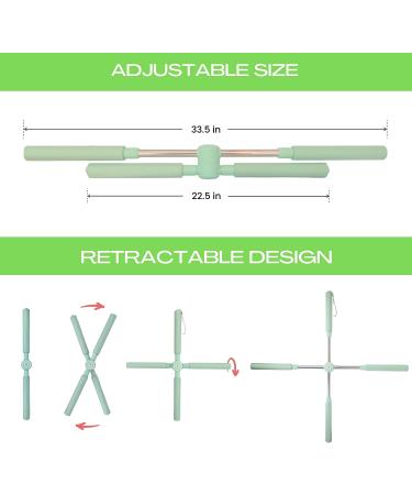 BodyTree Posture Corrector Yoga Cross Stick - Compact and Adjustable Stretch Pole - Cracker bar - Stretcher for Upper and Lower Back Pain Relief Pink - Buy Online on GoSupps.com