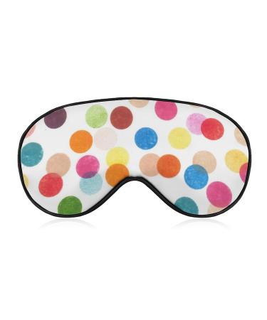 Colorful Dot Sleep Mask for Women Adjustable Sleeping Eye Shades Cover with Elastic Strap