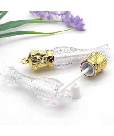 Healthcom 10 Pcs 5ml Mermaid Crown Clear Lip Gloss Tubes | Refillable Lip Glaze Containers with Crown Wand | DIY Cosmetic Lipstick Container for Women and Girls - Buy Online on GoSupps.com