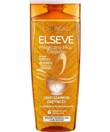 L'OR AL L'Or al Paris Hair Care Elseve Magic Power Light Oils Nourishing Shampoo with Coconut Oil for Normal or Dry Hair 400ml