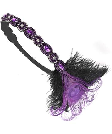 Luxshiny Flapper Headband 1920s Confidence Bridal Headpieces for Wedding 1920s Accessories for Women Great Headband 1920s Flapper Headband Purple Bride Kitten Beaded - Buy Online on GoSupps.com