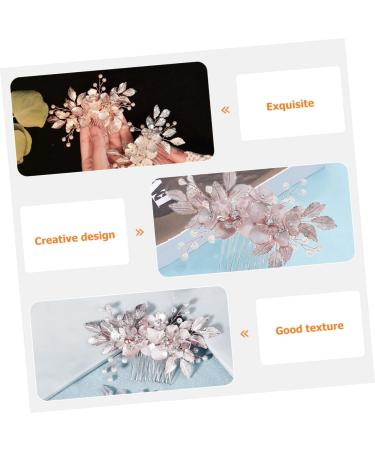 Beaupretty Comb bride wedding tiara wedding Crystal hair comb bridal flower hair combs rhinestone pearl hair comb rhinestone pearl side comb flower girl bridesmaid Zinc alloy rose Gold - Buy Online on GoSupps.com