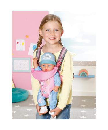 Buy Baby Born Baby Carrier - Adjustable Pink & Gray Puppet Carrier for 36-43 cm Dolls | Zapf Creation 832462 | International Shipping - Buy Online on GoSupps.com