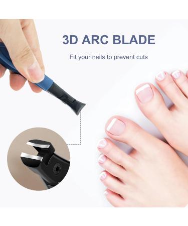 Thick Nail Clippers Set with Metal File - Heavy Duty Toenail Clippers for Men and Women (Blue) - Buy Online on GoSupps.com