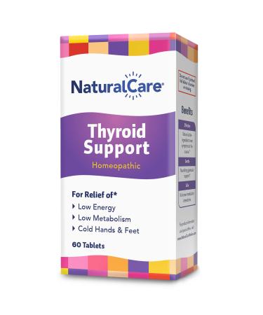 NaturalCare Thyroid Support Homeopathic Relieves Low Energy Low Metabolism Cold Hands & Feet & Other Symptoms * Advanced Formula Made to OTC Homeopathic Standards 60 Servings 60 Tabs