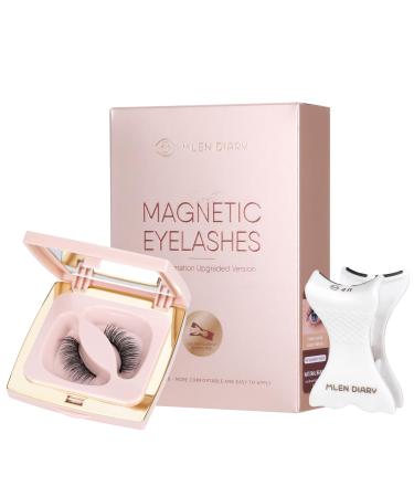 Dual Magnetic Eyelashes Soft Magnetic Lashes Without Eyeliner Reusable Lightweight Magnetic False Eyelashes with Applicator for Natural Makeup No Need Glue Style E-MSTX