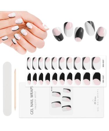 EBANKU 20pcs Nail Wraps Self Adhesive Gel Nail Stickers Gel Nail Strips Salon-Qulity Nail Strips UV/LED Lamp Required Gel Strips for Nails with Nail File and Stick(Magic City)