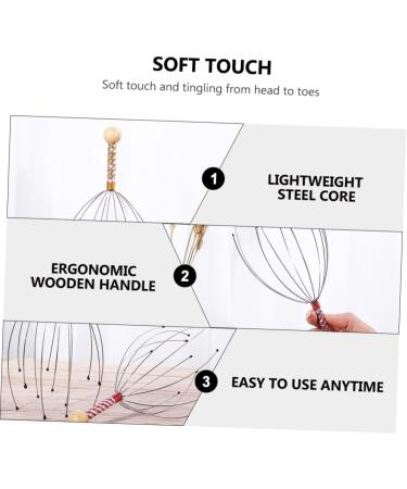 PartyKindom 18-Piece Multi-Function Massager Set | Frosted Scrubber Thread Massage Brush & Claws in Steel & Wood | International Shipping Available - Buy Online on GoSupps.com