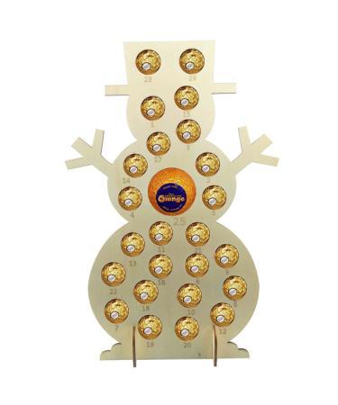 RORPOIR DIY Advent Calendar 1pc Wood Santa Crafts Unfinished Wood Ornament Xmas Chocolate Rack Calendar Christmas Decorate As Shown 27X12X40CM