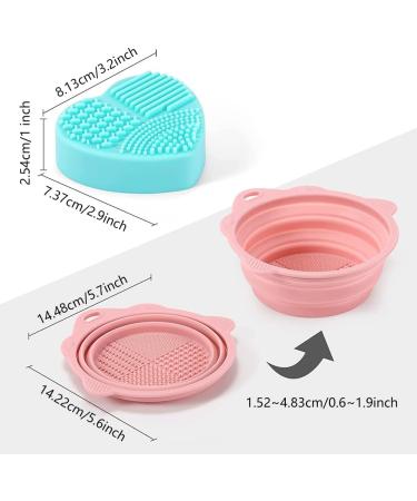 Makeup Brush Cleanser Mat Silicone Foldable Cosmetic Brush Cleaner Portable Brush Cleaning Pad Makeup Brush Clean Bowl Washing Tool sy to Clean the Makeup Brush Powder Puff Sponge - Buy Online on GoSupps.com
