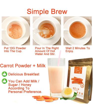 Plant Gift 100% Pure Carrot Powder Powder Poudre de carotte naturelle excellent go t pour les boissons smoothies yaourt torr faction biscuits et boissons 100g / 3.25oz - Buy Online on GoSupps.com