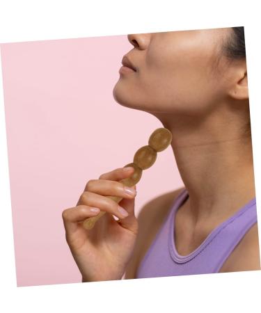 Solustre 12 Pearl Massage Stick - Hand & Facial Massage Device | Wooden Pulse Massage Pencil & Foot Roller | Massage Accessories in Red Pear Fragrant Wood - Buy Online on GoSupps.com