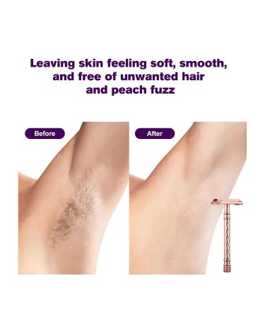 Butterfly Safety Razor for Women - Eco-Friendly Double Edge Razor with 10 Blades - Smooth Rose Gold Shaving Experience - Buy Online on GoSupps.com