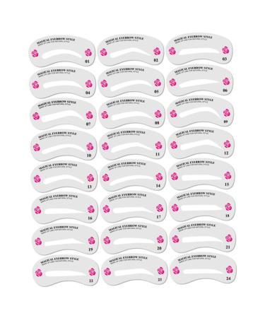 Eyebrow Stencils Kit Brow Shaping Grooming Templat Styling Tool 24PCS