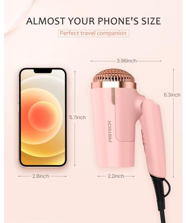 PRITECH Dual Voltage Hair Dryer with Diffuser | 1200W Compact & Foldable | ALCI Safety Plug | Pink 7-Piece Set International Shipping Available - Buy Online on GoSupps.com