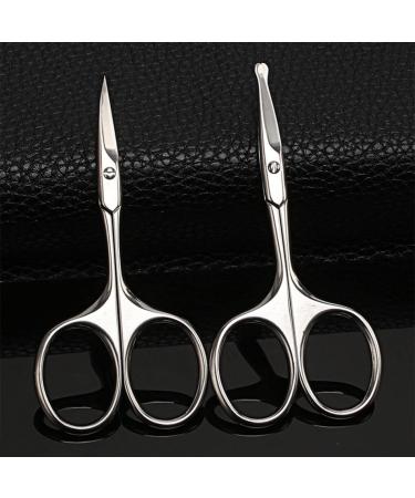 FRCOLOR 2pcs Stainless Steel Grooming Scissors Set - Precision Hair & Beard Trimmers for Men - Ideal Nose Hair & Vibrissa Cut Out Tools - Buy Online on GoSupps.com