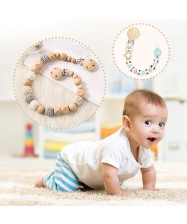 Artestar Wooden Pacifier Clip Set - 16 Piece Baby Pacifier Chain Accessories | Safe & Stylish Clips for Children - Buy Online on GoSupps.com