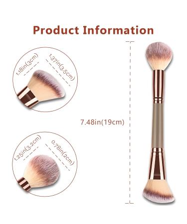 Double-Ended Foundation Makeup Brush - Angled & Round Top for Liquid Powder & Cream Blending | International Shipping Available - Buy Online on GoSupps.com