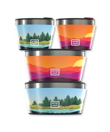 HYDAWAY Collapsible Insulated Camp Bowl | 4-Pack Bundle | 1-Quart 1.5-Cup Metolius Mojave