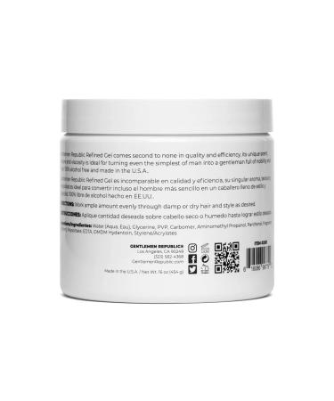 Gentlemen Republic 8oz Refined Gel - Professional 24 Hour Shine and Hold, Humidity Resistant, Alcohol-Free - Made in the USA - Buy Online on GoSupps.com