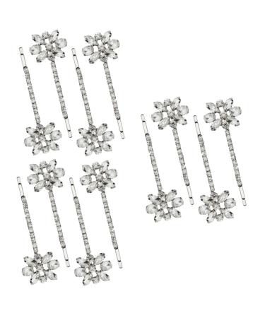 minkissy 6 Pairs Bridal Rhinestone Barrette Silver Hair Clips Pearl Wedding Hair Accessories Metal Hair Clip Hair Accessories for Women Wedding Moon Hair Clip Rhinestones Hair Pin Bobby Pin
