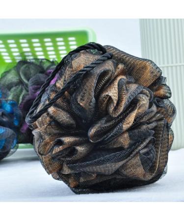 LiFBEAUTiFuL Bathing Ball Set - XXL 75g Size, Strong Exfoliation, Four Colors, Four Hooks, Loofah - Blue, Yellow, Purple, Green - 6 Inch - Buy Online on GoSupps.com