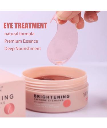 Brightening Eye Mask | Hyaluronic Acid & Caffeine Under Eye Patches for Puffy Eyes & Dark Circles | 60 Patches for Wrinkles & Under Eye Care - Buy Online on GoSupps.com