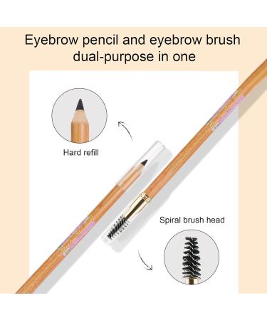 Makeup Brow Pencil | Double Ended Eyebrow Pencil | Waterproof Retractable Brow Pencil Makeup Brow Stylist Definer for Girls Girls Black - Buy Online on GoSupps.com