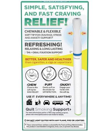 Quit Smoking Aid Inhaler + Chewable Filter - Fresh-Mint Flavor | Nicotine Free & Non-Addictive Support for Oral Fixation & Cravings - Buy Online on GoSupps.com