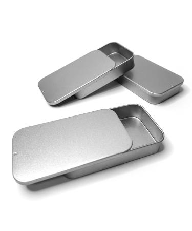 Zatoki toothpick etui travel tooth-floss-pleil-etui dental floss box refillable dental picker container practical for travel portable (3 pieces silver 8.9 x 4.5 cm)