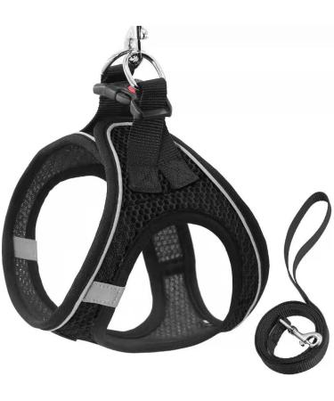 LOOK ANDES CARE CARRAME: Adjustable Reflective Cat Harness & Leash Set with Breakable Dishes for Cats and Puppies (Chest: 30-35cm) - Black - Buy Online on GoSupps.com