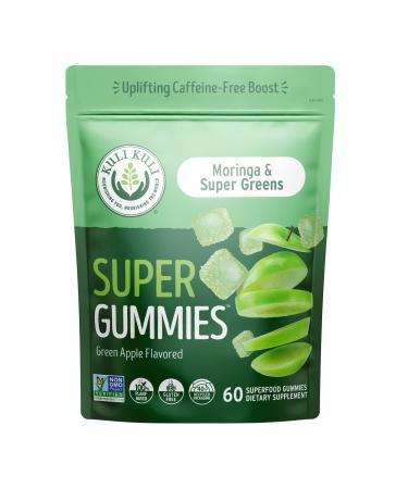 Kuli Kuli Super Energy Gummies - Energy Supplements with Moringa Caffeine-Free Natural Energy Booster - 60 Non-GMO Gluten-Free Moringa Gummies Green Apple