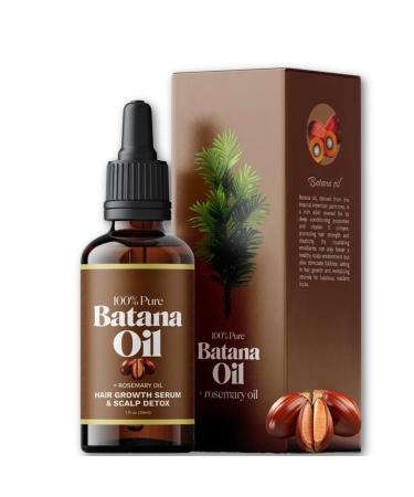 Batana Oil for Hair Growth 100% Organic Batana Oil from Honduras with Rosemary Enhances Hair & Skin Radiance Nourishment Reduce Hair Loss Batana Hair Oil for Women and Ma 30ml / 1 Fl Oz (1)