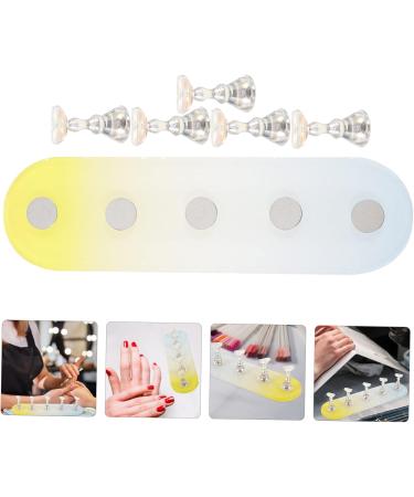COOLHIYA 1 Set nail practice holder gradient rainbow nail stan training nail stands nail art organiser nail painting stand nail decor nail stands for nail art plastic Acrylic oval Yellow Blue 12.8x3.7cm - Buy Online on GoSupps.com