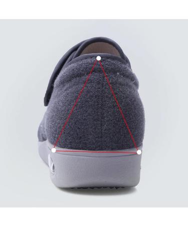 Men's Warm Plush Fleece Diabetic Slippers with Air Cushion - Gray, Size 7.5 - Buy Online on GoSupps.com