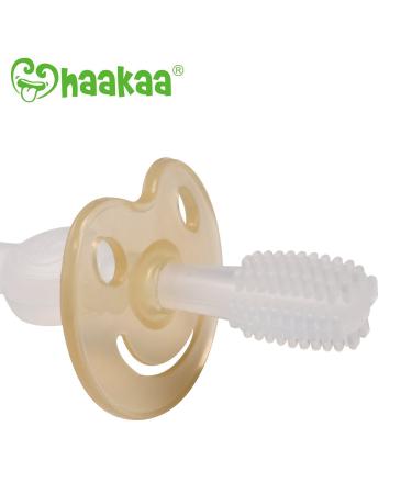 Haakaa 360 Silicone Baby Toothbrush 1pk - BPA, PVC, and Phthalate Free (Pink) | 1.06 oz - Buy Online on GoSupps.com