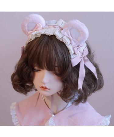 Limtula Elegant Pleated Lace Bowknot Shape Hair Hoop Cute Taking Photo Hair Holder Halloween Party Bear Ear Headband for Teens 2 brown bear ear hea - Buy Online on GoSupps.com