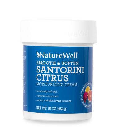 NATURE WELL Santorini Citrus Smooth & Soften Moisturizing Cream For Face Body & Hands Packed With Skin-Loving Vitamins & Nutrients Luxuriously Creamy & Intensely Hydrating 16 Oz.