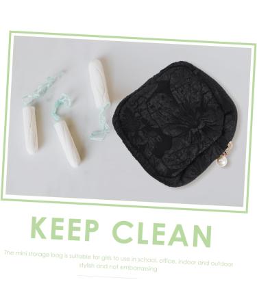Healeved Sanitary Napkin Storage Bag Menstrual Liner Pads Pouch Nursing Pad Pouch Lip Balm Holder Bag Sanitary Pouch Bags Storage Bag Large Cotton Linen Cosmetic Coin Purse Travel Black 11x11x3cm - Buy Online on GoSupps.com