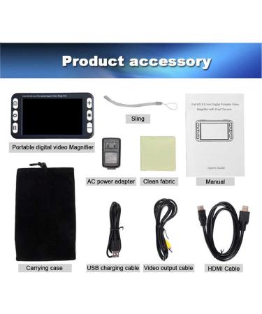 5.0 Inch Electronic Reading Aid for Low Vision Portable 2X-48X Video Digital Magnifier Ideal Aide for Reading Writing Viewing Maps Books Gift for The Eldly - Buy Online on GoSupps.com