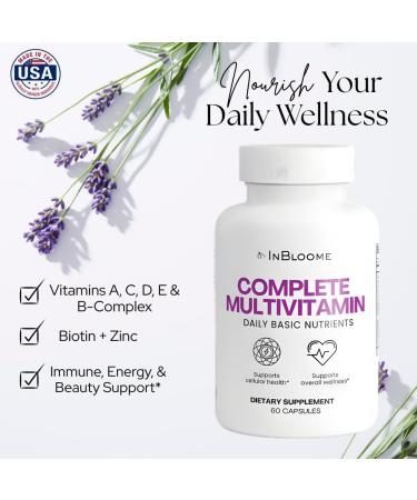 InBloome Women s Multivitamin Supplement Daily Multivitamin with Vitamins A C D E & B-Complex Biotin + Zinc Immune & Energy Support 60 Capsules - Buy Online on GoSupps.com