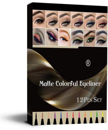 12 Colors Matte Liquid Eyeliners Set Colored Pens Long Lasting Waterproof Smudge Proof Liquid Pens (color) - Buy Online on GoSupps.com