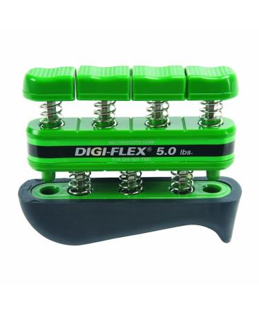 Digi-Flex Hand/Finger Exerciser, Multiple Heights Hand Grip (Green 5 lbs)