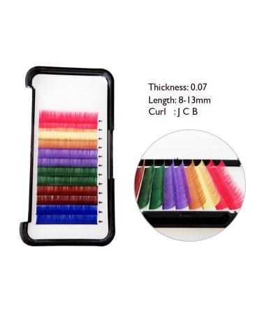 Premium Rainbow Colored Individual Eyelash Extensions | Bodemrincer 8-20mm | 12 Lines 7 Colors - Buy Online for Global Shipping - Buy Online on GoSupps.com