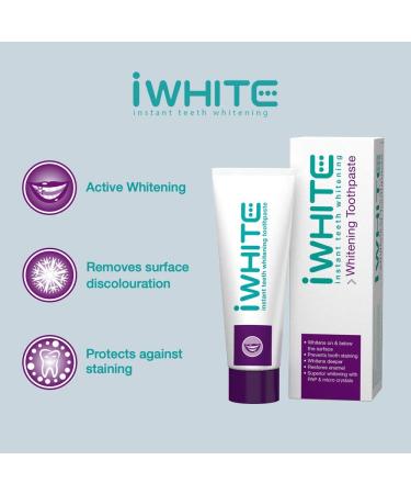 iWhite Instant Teeth Whitening Toothpaste 75 ml - Active Stain Removal & Whitening Treatment - Buy Online on GoSupps.com