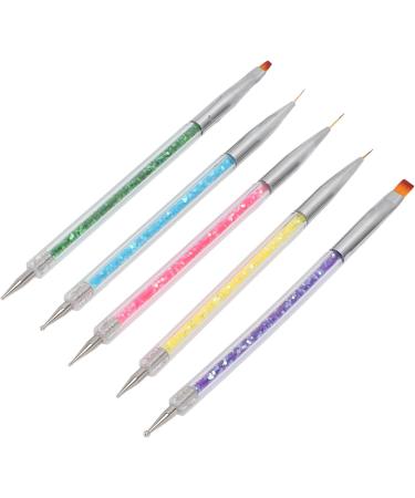 Nail Art Brush Compact Portable Nylon Hair Double Headed Nail Dotting Pen Professional for Women Girls for Nail Artist for Nail Salon for Home - Buy Online on GoSupps.com