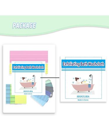 Seoulika Korean Exfoliating Washcloth Set - Premium Body Scrubs & Massage Mitts for Dead Skin Removal - Buy Online on GoSupps.com