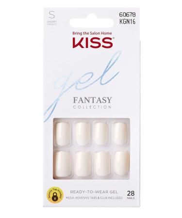 Kiss Gel Fantasy Collection 28 Count White Short Length (Pack of 2)