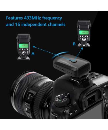 16 Channel Wireless Flash Trigger Set 433MHZ Shutter Release Kit for Canon/Nikon/Olympus/Pentax - Black - Buy Online on GoSupps.com
